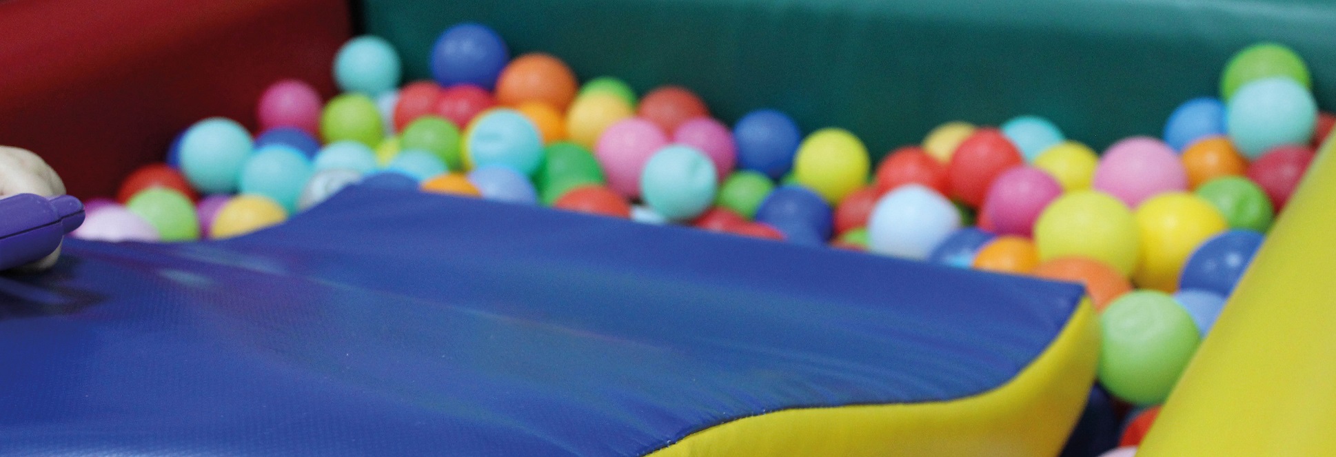 Kid friendly slide into a ballpit